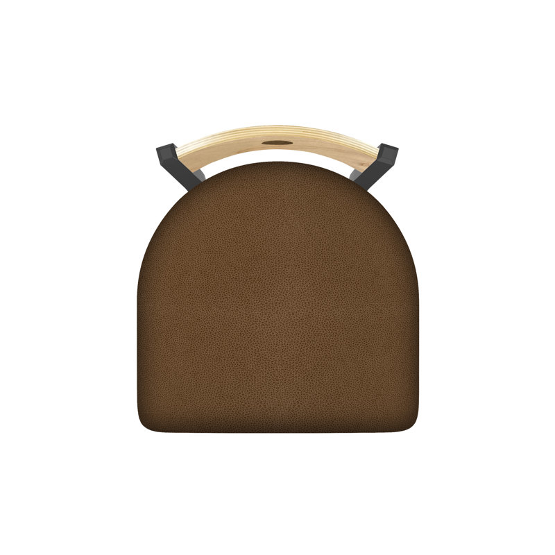 Tabouret pivotant Voltaire, Étain, 25, Siège Rein Thatch / finition érable naturel