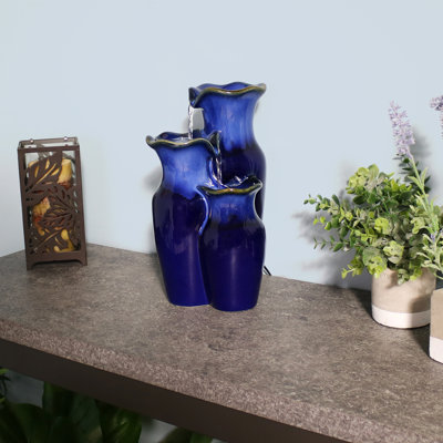 Tiered Pitchers Indoor Ceramic Tabletop Fountain