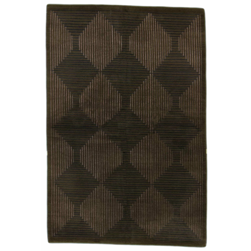 Custom Geometric Area Rug in Dark Gray