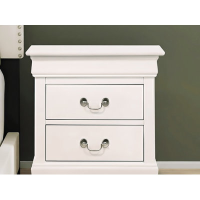 Temara White 2 Drawers Nightstand Set Of 2