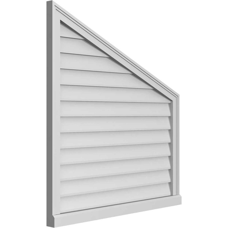 Half Peaked Right Surface Mount Signature Urethane Non-Functional Gable Vent 5/12 Pitch Primed Tan, 26" H x 42" W x 1.5" D