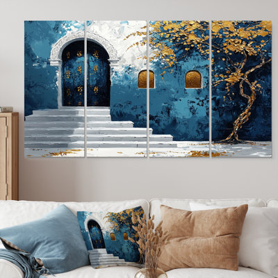 Maroc, or bleu, Rabat, Kasbah II, ensemble d'art mural sur toile