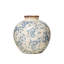 Dolohov Round Decorative Terra-cotta Vase with Transferware Pattern