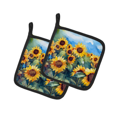 Caroline's Treasures Floral Polyester Potholder Set