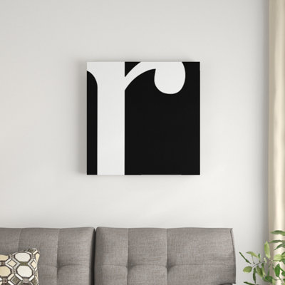 « the type », art textuel sur toile en noir et blanc