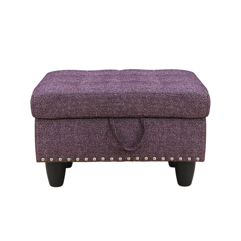 Repose-pieds en flanelle avec rangement, Lin mauve