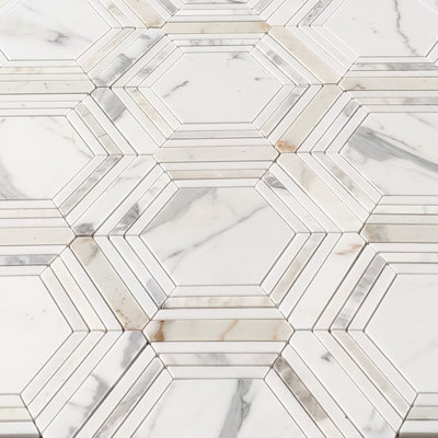 Calacatta 9" x 8" Marble Mosaic Tile