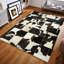 Tapis tricolore en cuir de vache naturel patchwork - Cuir véritable pour le salon, la chambre à coucher-2082324679