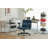 Modern Linen Blue Criss Cross Armrest Office Chair - Comfortable And Stylish For Home And Workspace