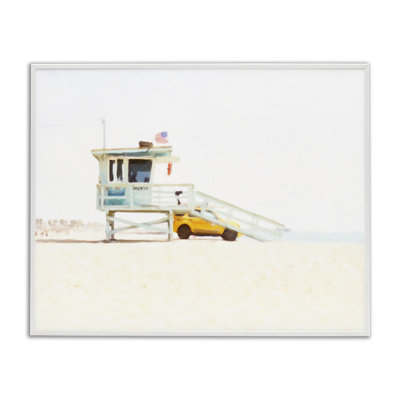 Giclée encadrée de station de sauveteur à lumière douce, design par Kim Curationa