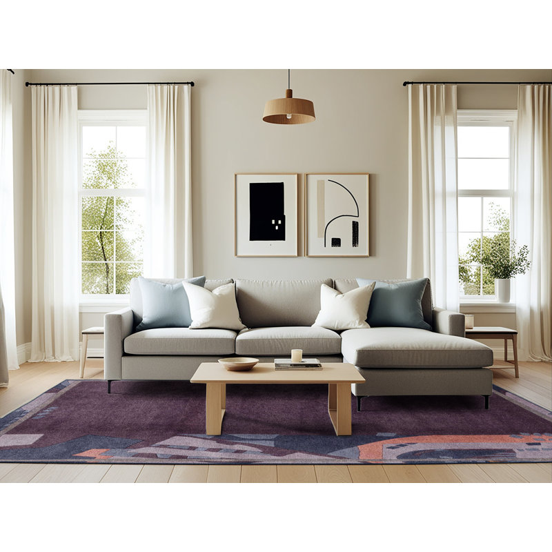Milahn Abstract Indoor Rug, Rectangle 6' x 9'
