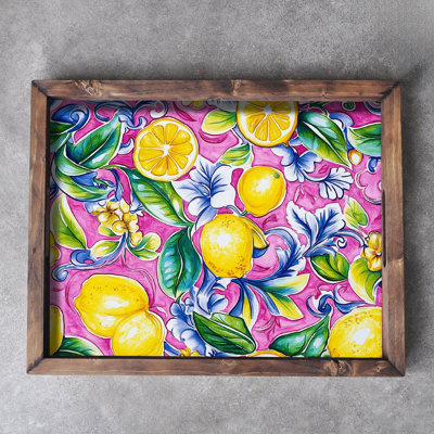 Elegant Solid Wood Tray, 18.9 x 15.0 x 1.6 inches | UV Printed on 0.2-inch Thick MDF | Perfect for Serving, Organizing, and Home Décor | Durable and Stylish Design for Any Occasion