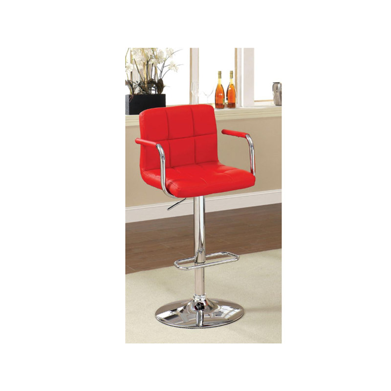 Tristia Swivel Upholstered Adjustable Height Counter Stool, Red