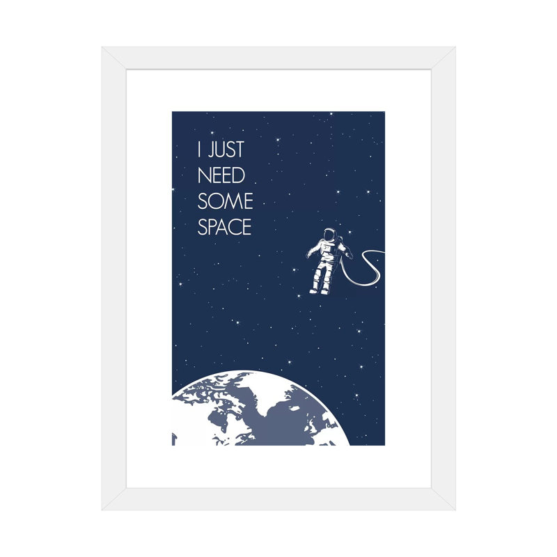 «I Just Need Some Space», reproduction d'art graphique, H 32 po x l 24 po x P 1 po, Papier encadré blanc, Blanc