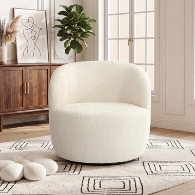Fauteuil d'appoint pivotant 27,5 po en chenille moderne avec dossier ergonomique
