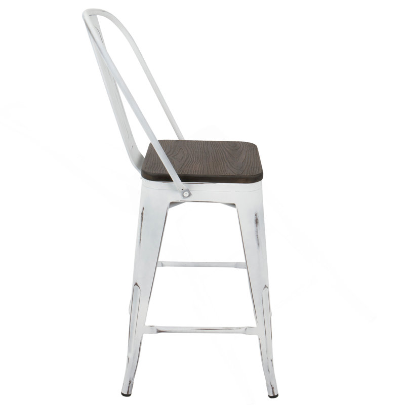 Tabouret de comptoir à dossier haut Oregon