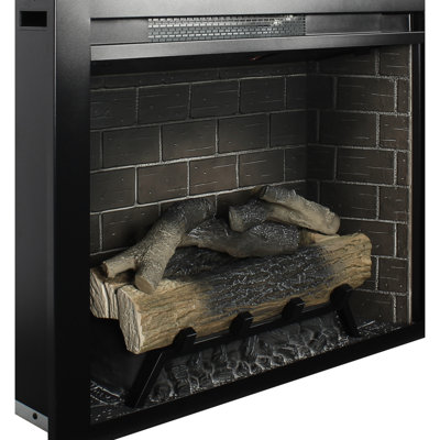 Electric Fireplace With 3D Flame Effect - 28 Inch Infrared, 1500W Heat, 4 Colours, Adjustable Brightness & Speed, Double , Wall Mount Or Insert, Remote Included Infrared Insert Inch, Brightness,