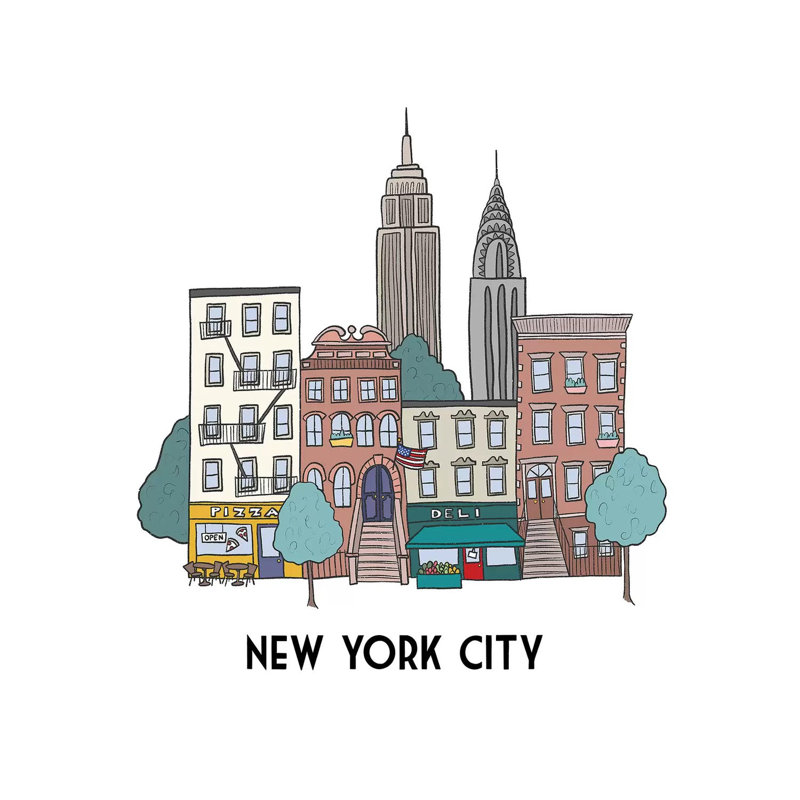 New York by Kristina Hultkrantz - Wrapped Canvas Gallery-Wrapped Canvas Giclée, 30.48 cm H x 30.48 cm W
