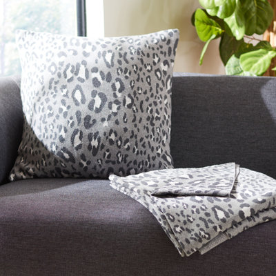 Animal Print Cotton Reversible Throw Pillow