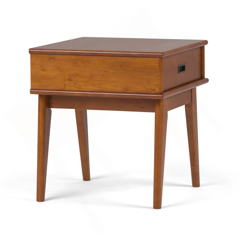 Draper - Table de bout Mid Century - Brun teck