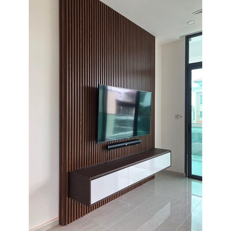 106.5" x 6.5" PVC Shiplap Wall Paneling, Dark Walnut