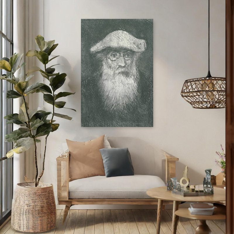 Autoportrait abstrait contemporain - Impression d'art mural, H 48 po x l 32 po