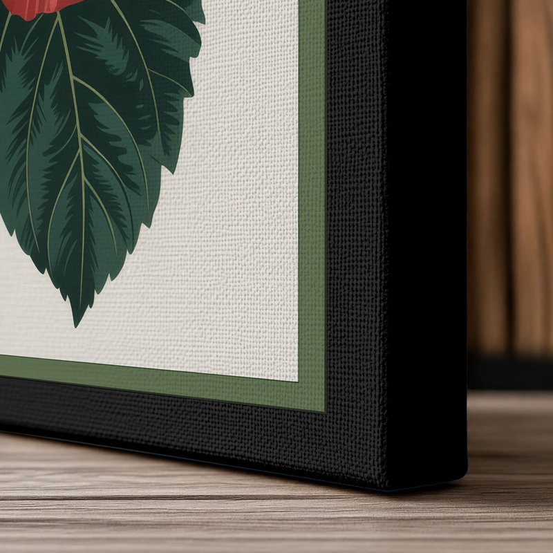 Hibiscus Study Botanical - Wrapped Canvas, 18x12 - 45.7 x 30.5 cm, Black Border