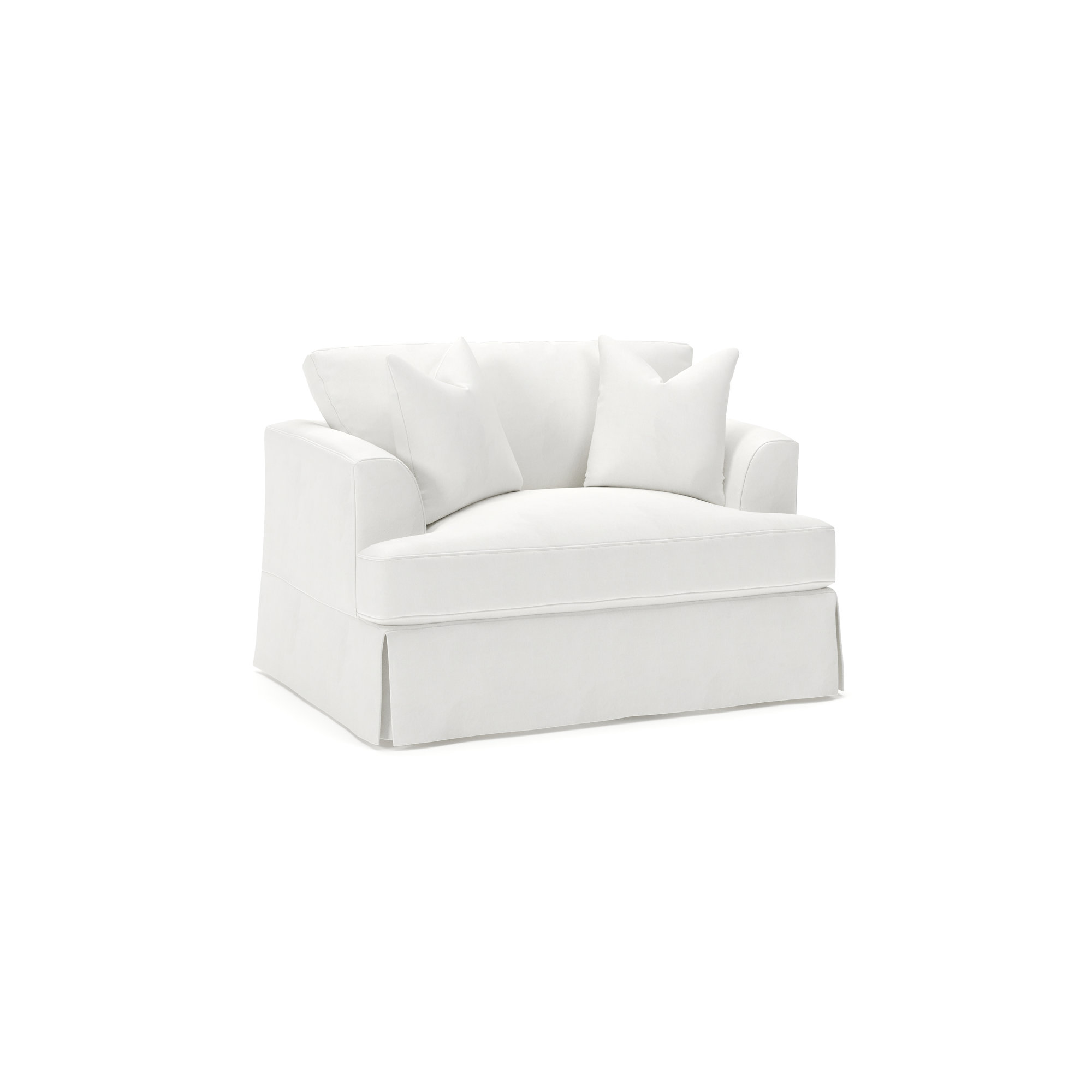 Lucia Slipcovered Chair and a Half, Classic Bleach White Twill