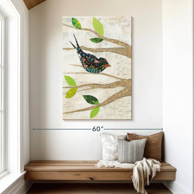 Brampt oiseaux au printemps III, H 48 po x l 32 po