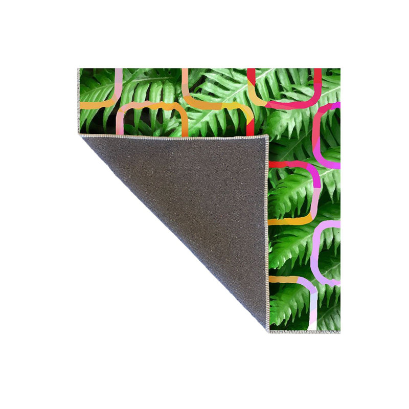 Tapis moderne lavable à la machine multicolore, Rectangle 3 pi 3 po x 4 pi 11 po