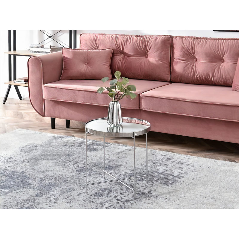 Appling Four Leg Coffee Table, 43" H x 44" W x 44"D, Silver/Chrome