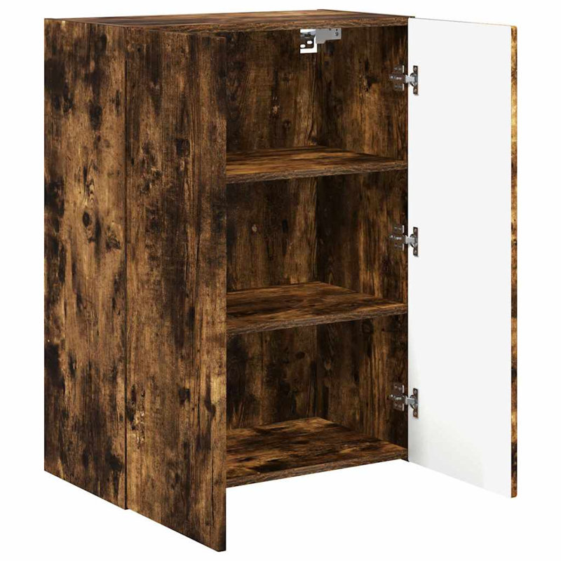 Unfinished TV Stand for TVs up to 28", Smoked Oak, 80cm H x 59.5cm L x 31cm W