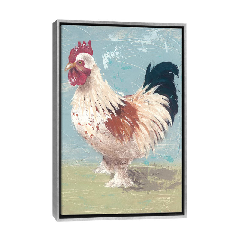 «Farm Life-chickens II» par Jade Reynolds - reproduction, Toile encadrée argentée, H 26 po x l 18 po x P 1,5 po, Non mat