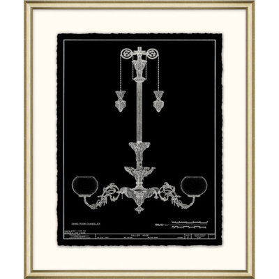 Wendover Art Group Gallier House Chandelier 1 - Picture Frame Graphic Art On Paper In Black;white
