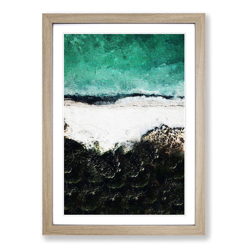 Beach In Tarifa Spain - Single Picture Frame Painting, Oak Framed, 45cm H x 33cm W x 2cm D