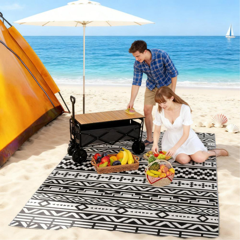Outdoor Rug,Reversible Outdoor Rug,Waterproof Plastic Straw With Carry Bag