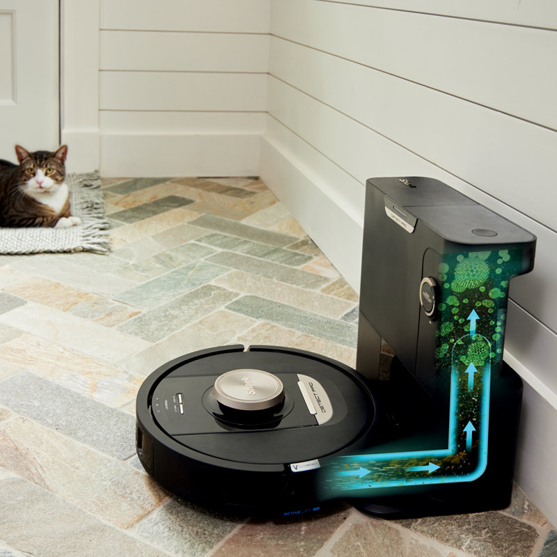 Black Cordless Bagless Robot Vacuum with HEPA Filter for Pets