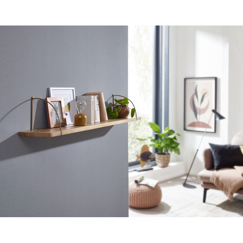 Satsuma Mango Solid Wood Floating Shelf, 25cm H x 100cm W x 22cm D