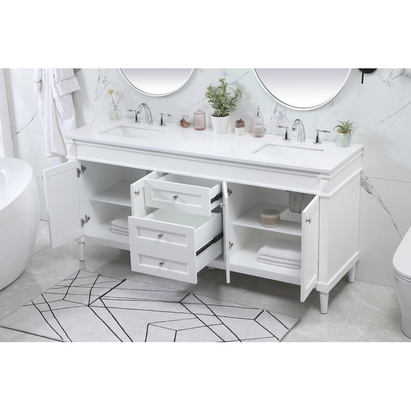 Ensemble de meuble-lavabo double 72 po Readington, Blanc
