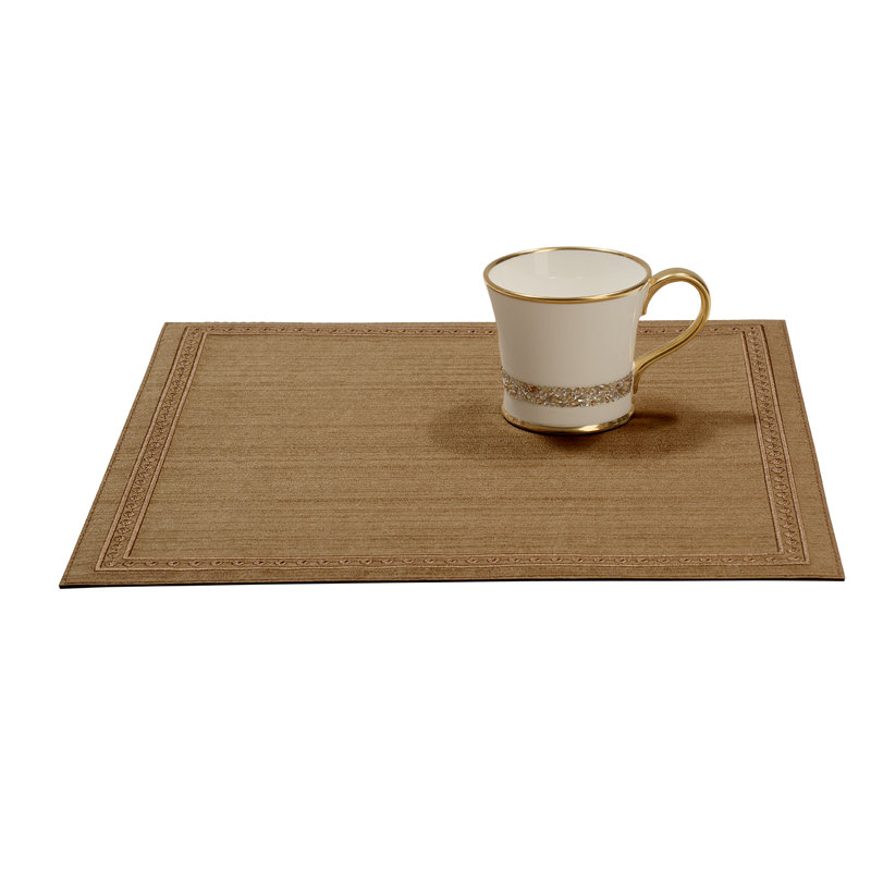 16" Square Embroidered Placemat, Bronze