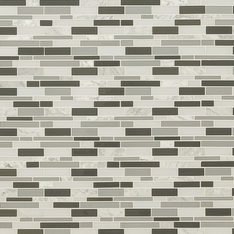 Alurex Interlocking 12 in. x 12 in. Glass Stone Blend Mosaic Wall Tile