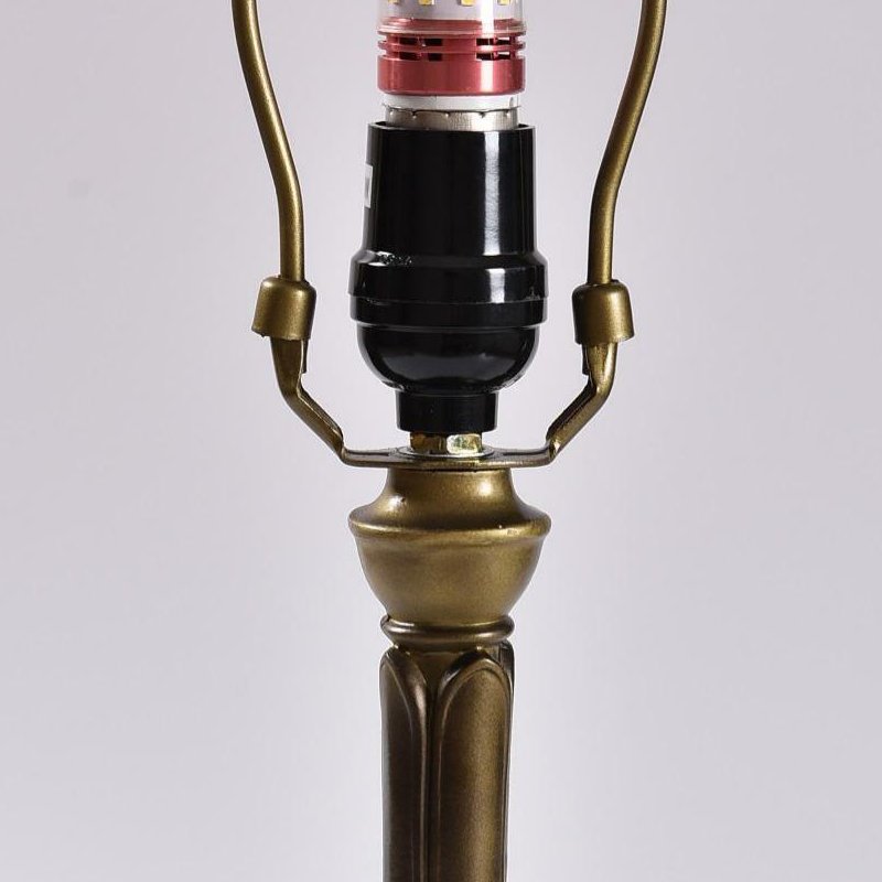 Lampe de table en bronze antique de 14,6 po Steelman avec 1 ampoule DEL, Beige / jaune