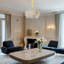 Luminaire suspendu rond en cristal transparent avec accents de lustre de cuisine pour salon
