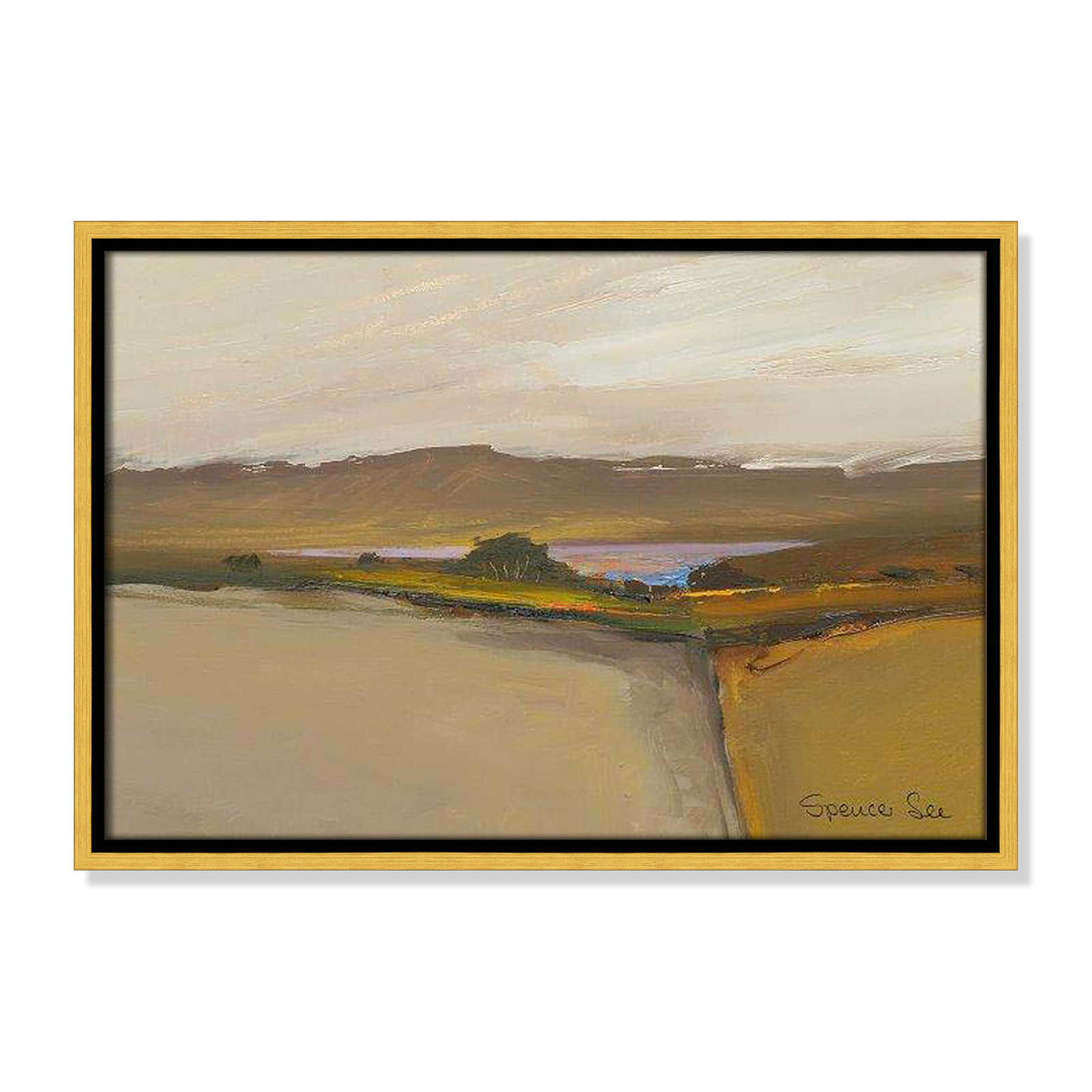 Heaven And Earth IV by Spencer Lee, 13.5'' H x 19.5'' W x 2'' D, Gold Framed