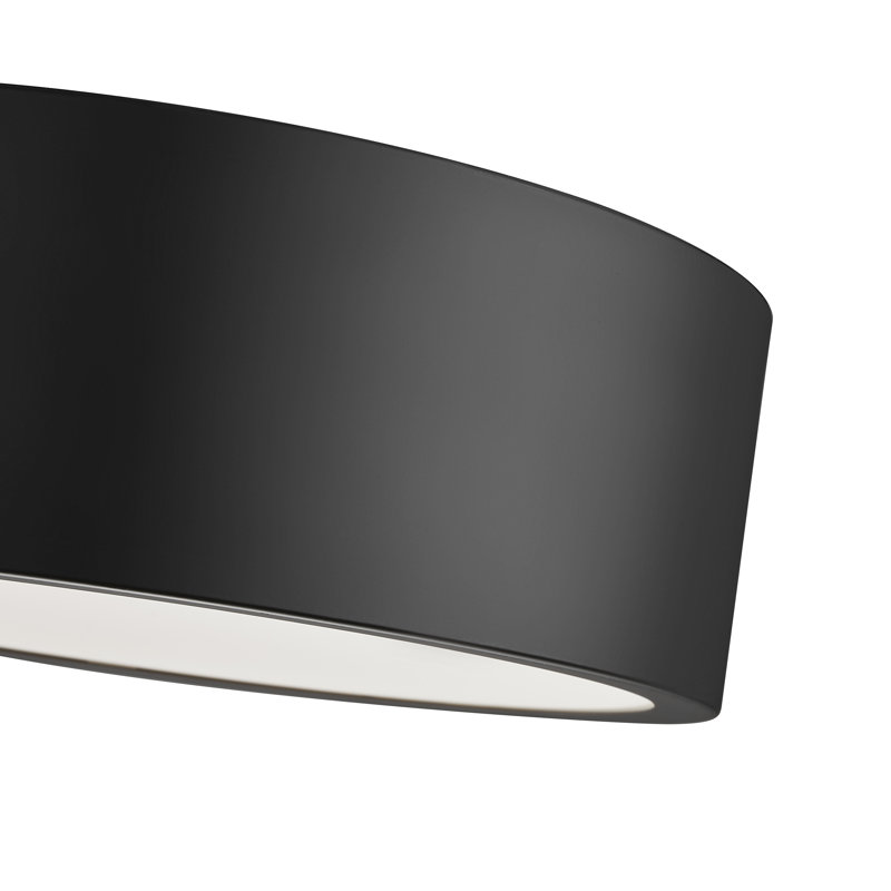 Plafonnier encastré 1 lumière 12,25 po Silvio, Noir mat