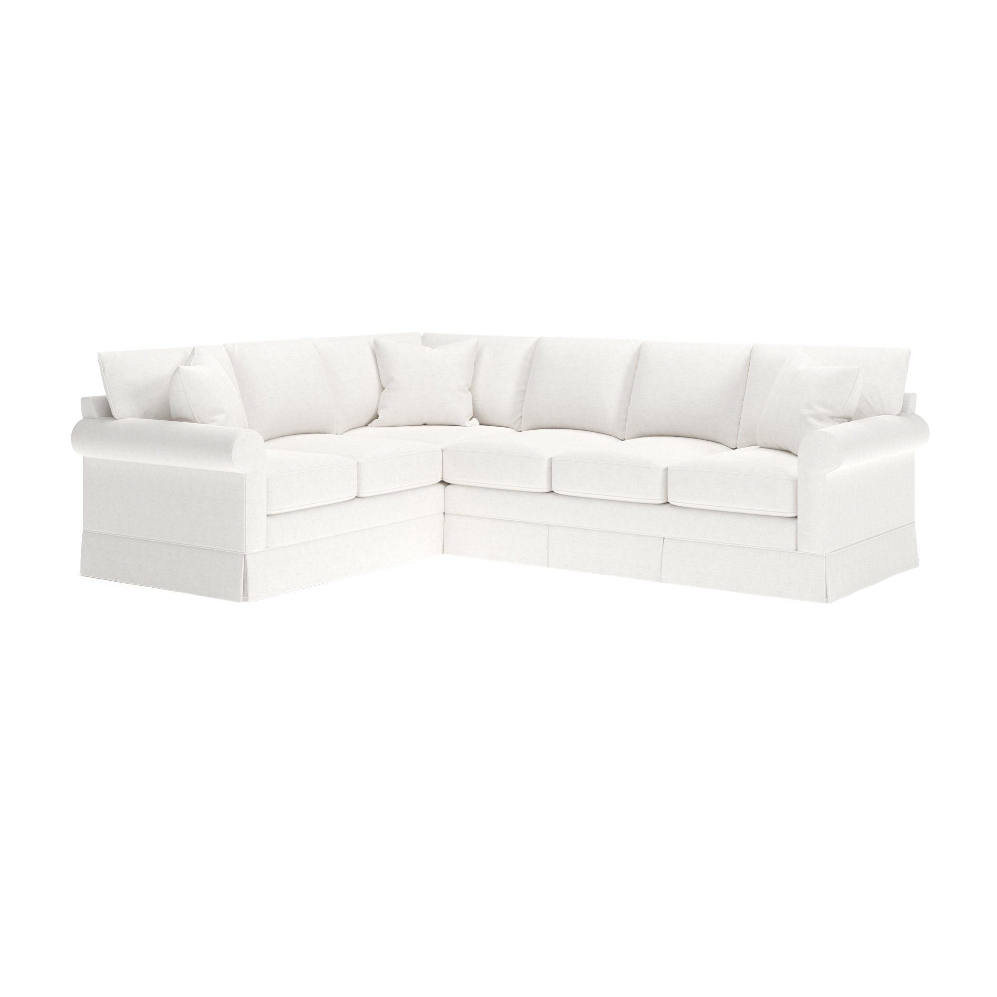 Friedman Upholstered L-Sectional, Nomad Snow Crypton® Chenille, Left Hand Facing