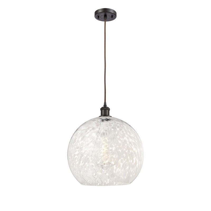 Luminaire suspendu 1 lumière Nathalie, H 16,63 po x l 13,75 po x P 13,75 po, Bronze huilé
