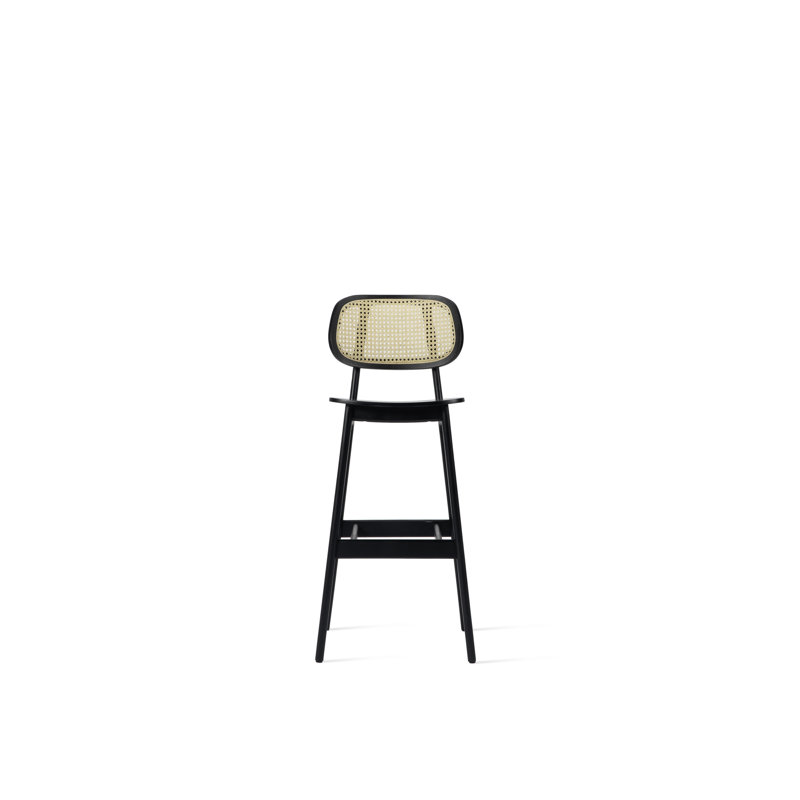 Titus Bar Stool, Black/Natural