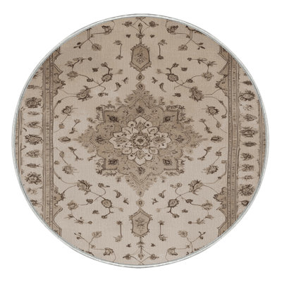 Machine Washable Tabriz Beige Area Rug