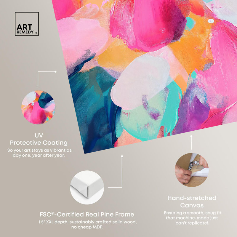 Peony Burst Vision Multicolor Abstract Canvas Art, 10" x 15"